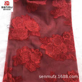 欧根纱提花面料 花卉金属丝涤纶布料色织条纹提花礼服服装面料