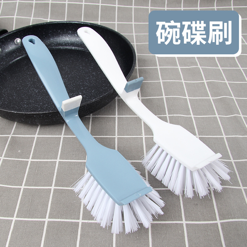 Cepillo de limpieza de plástico para cocina, especializado para comercio exterior y ventas transfronterizas, para limpiar ollas y platos, cepillo mágico con mango.