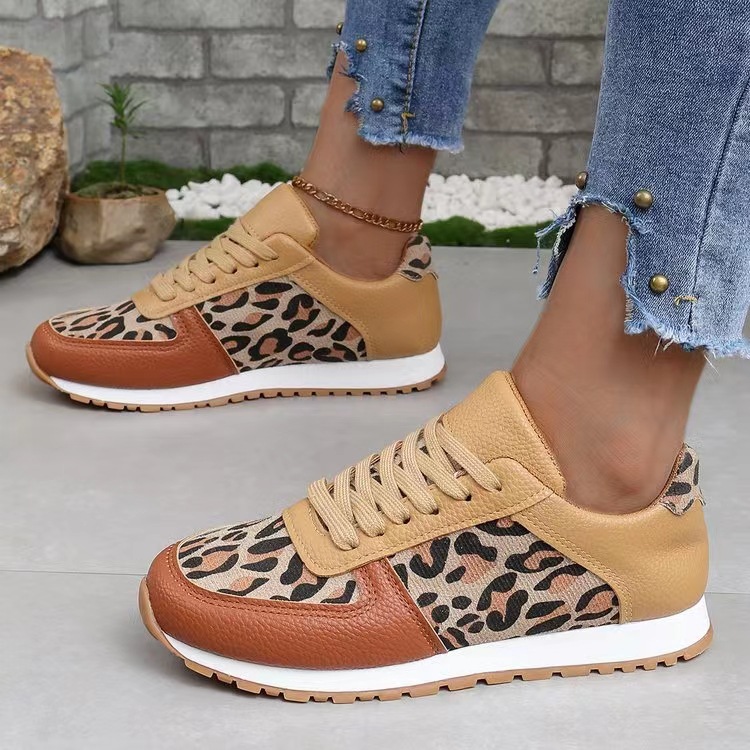 Mujeres Estilo Vintage Leopardo Punta Redonda Zapatos Deportivos display picture 4