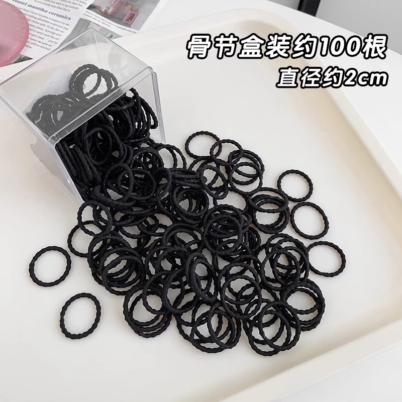 Los niños negro banda de goma del pelo del bebé lazo del pelo banda de pelo de las niñas volumen menos cuerda de pelo alta elasticidad no hace daño cuerda de pelo tocado