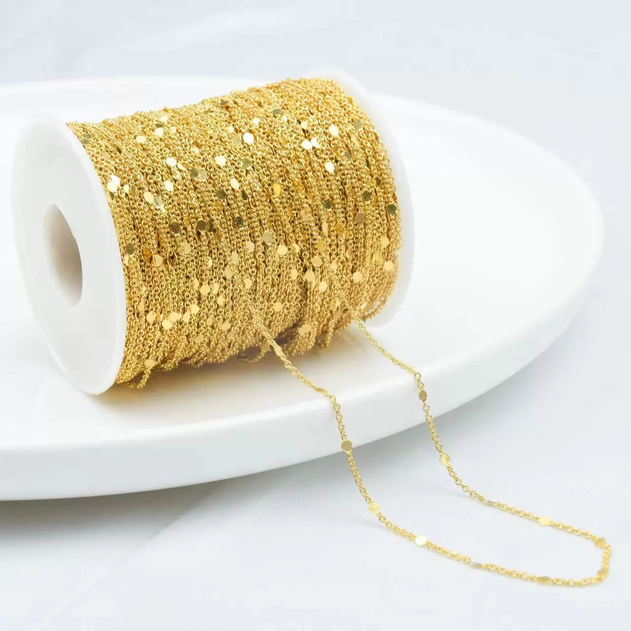 DIY chain pure copper dot rhinestone chain fine chain shimmering high-temperature color retention accessory pin tassel material