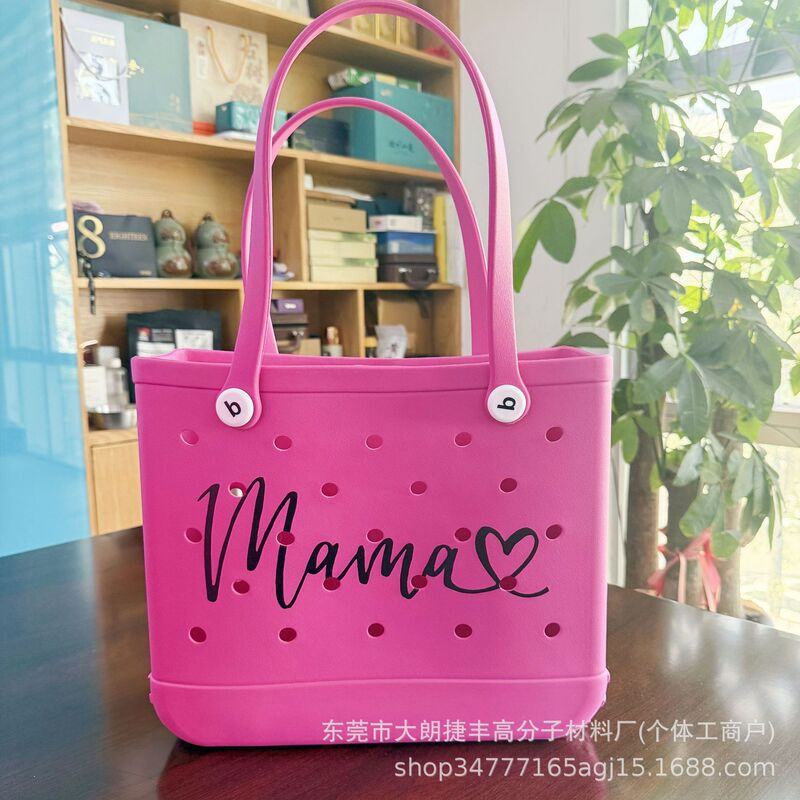 欧米の大型EVAビーチバッグ多機能収納バッグ女性用ハンドバッグDIY穴バッグ大容量スポット|undefined