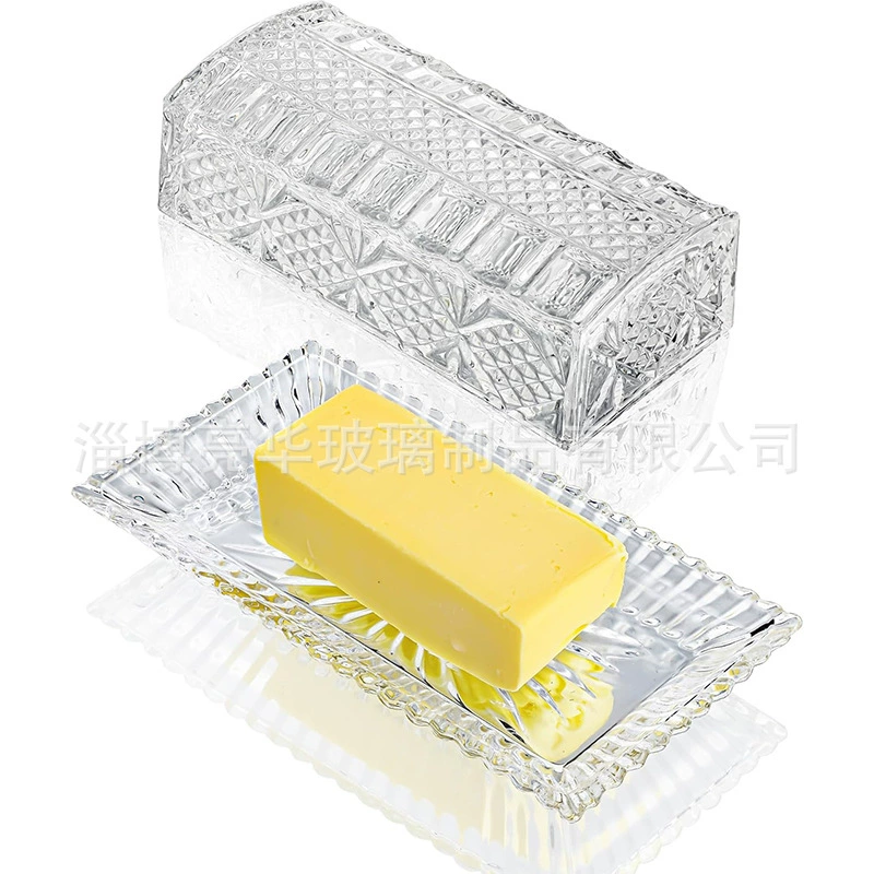 Glass rectangular oil, storage system, dinner plate, for import