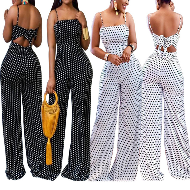 Cross-border Amazon Explosions European and American Fashion Women's Spotted Printed Wrap Chest Suspenders