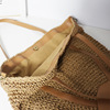 Summer capacious bag, woven straw basket one shoulder for leisure, 2023