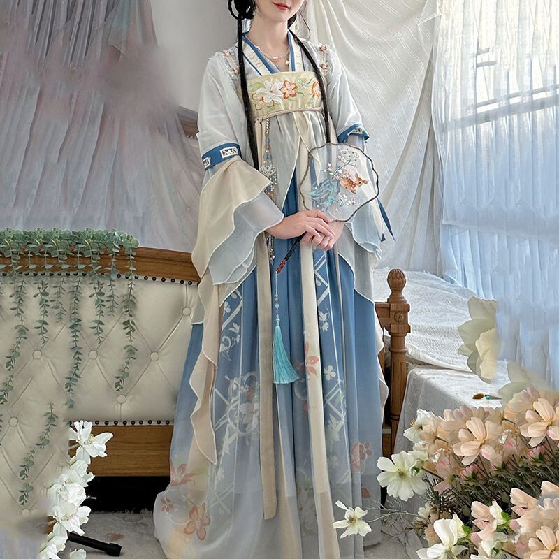 Seven Wanju Adult Fu Qi Han Suit Female Embroidery Chest Han Element Suit Fairy Style Antique Style Daily Student Spring and Summer Style