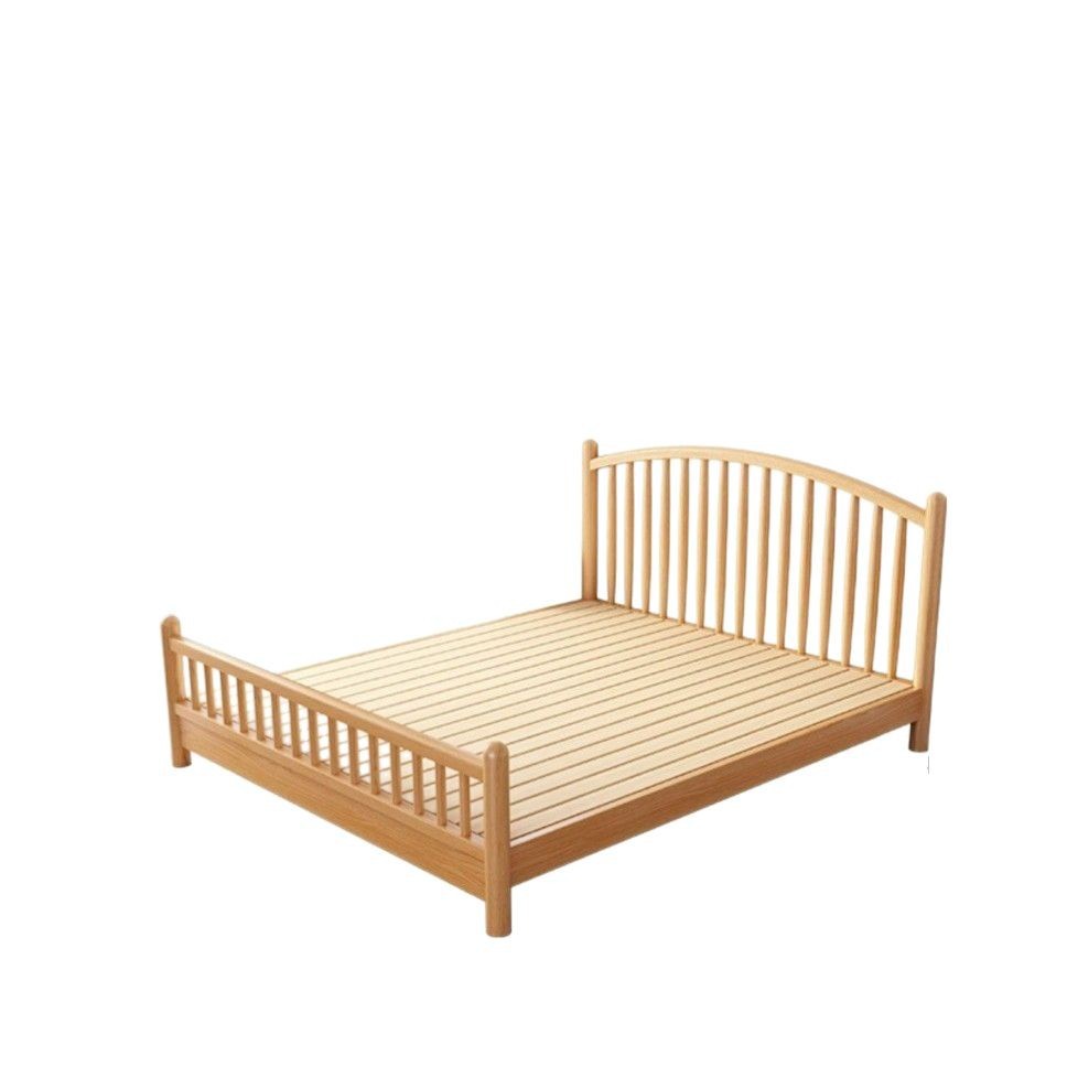 Cama Windsor moderna y simple nueva cama nórdica china de madera maciza doble cama matrimonial individual dormitorio principal dormitorio residencial cama de madera maciza