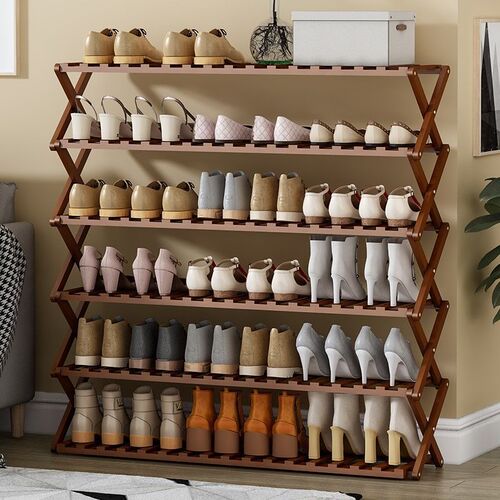 Shoe rack home indoor good-looking simple door bedroom dormitory storage artifact foldable installation-free bamboo shoe cabinet