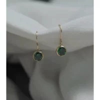 14K Pack Золотой Изумрудный Циркон ушной крючок Элегантные простые универсальные серьги аксессуары для ушей Мода Простые и красивые популярные женщины