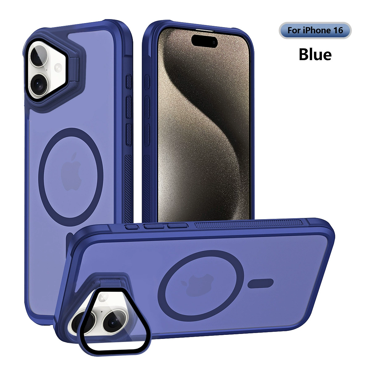 Новая модель подходит для iPhone16 Qiying кожаный ощутимый акриловый держатель магнитный всасывающий чехол Apple 16Plus/ProMax чехол