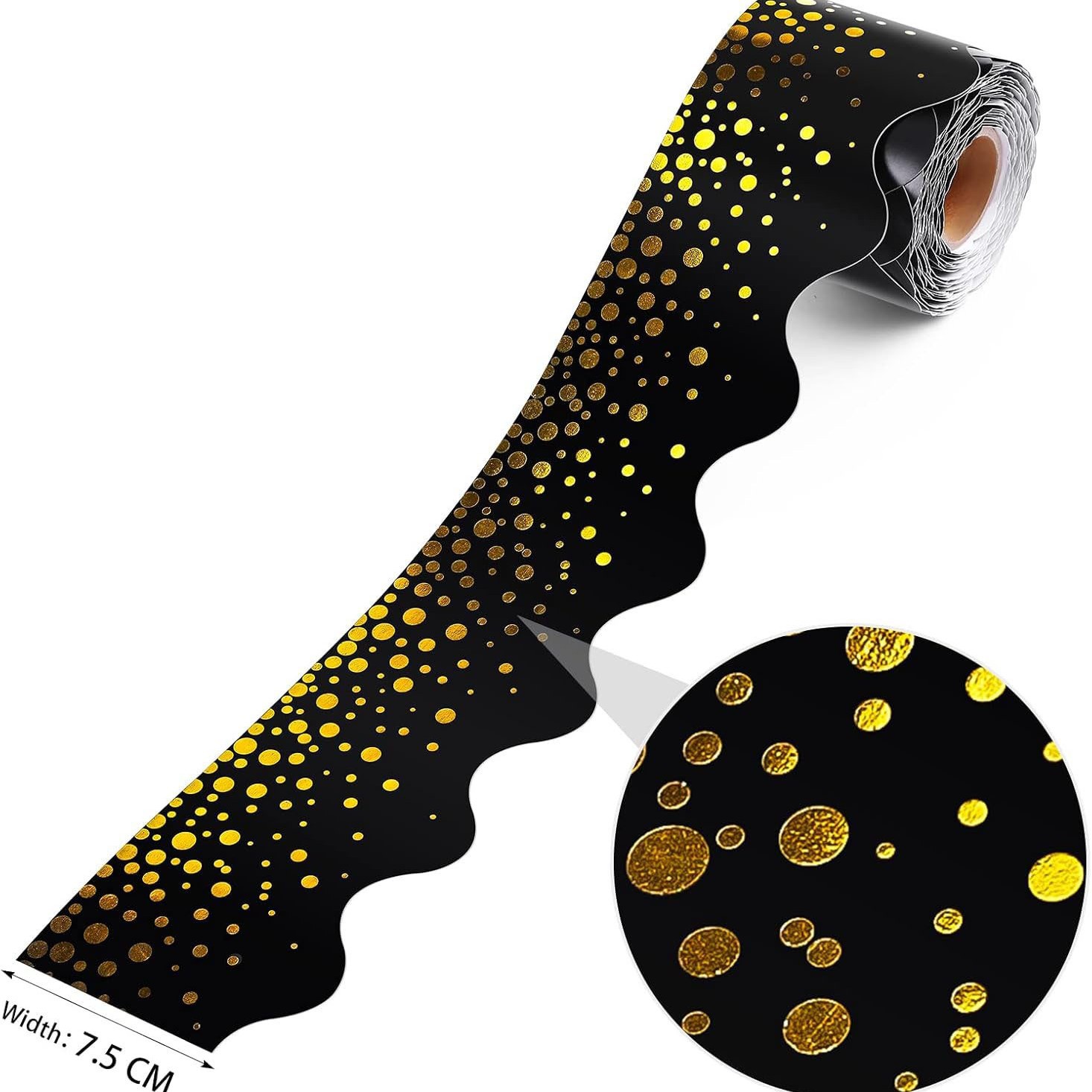 布告板边框黑色与金箔点边框装饰装饰扇形边框教室装饰