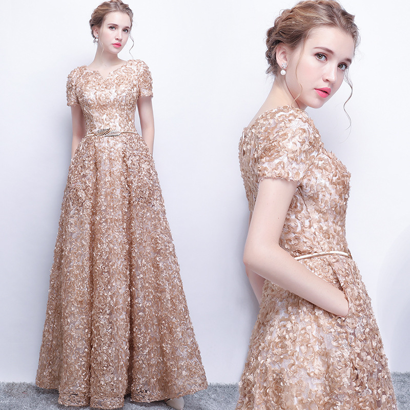 European and American Evening Dresses for Women 2025 New Style Dignified and Elegant Host Long Performance Dress Slim Fit Wedding Dress Slimming