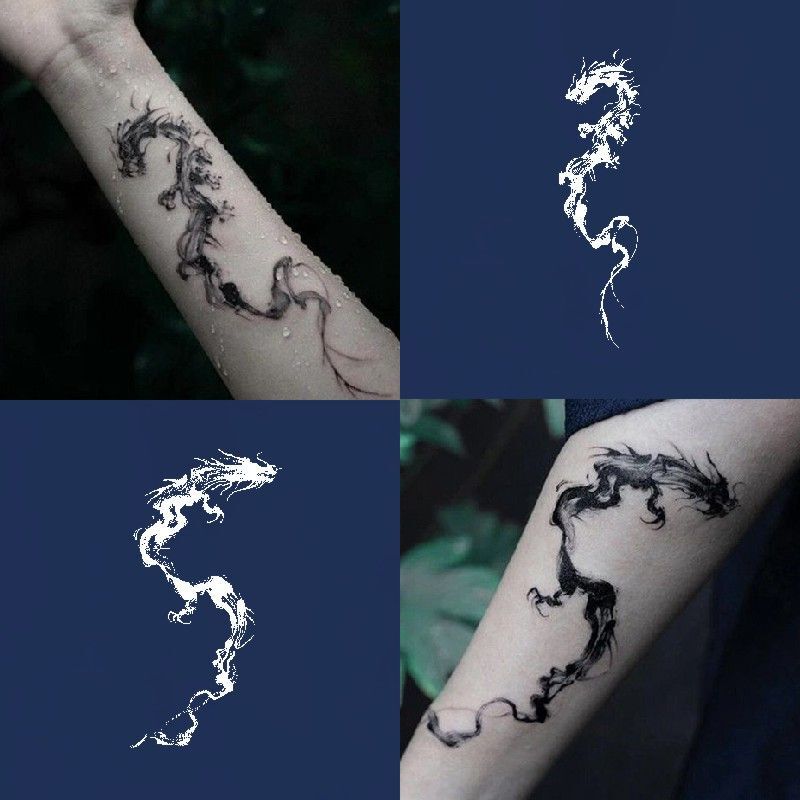 Qinglong Herbal Tattoo Sticker Semi-permanent Juice Men's and Women's Calf Canglong Waterproof Long-lasting Flower Arm Dragon Totem Tattoo Qinglong Herbal Tattoo Sticker Semi-permanent Juice Men's and Women's Calf Canglong Waterproof Long-lasting Flower Arm Dragon Totem Tattoo