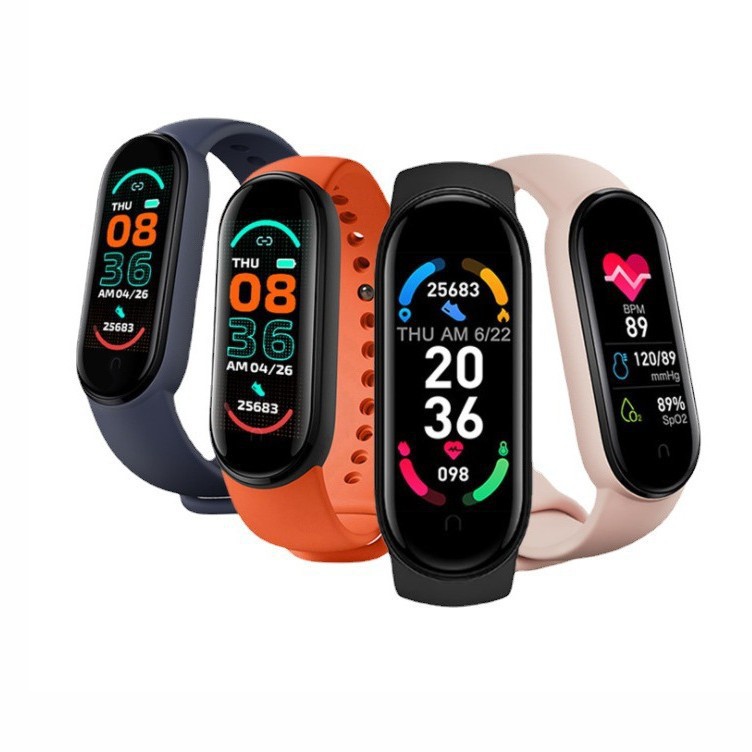 M6 Smart Bracelet Sports Pedometer Measuring Heart Rate and Blood Pressure Digital Waterproof Couple Male and Female Students Multi-Function Watch Box