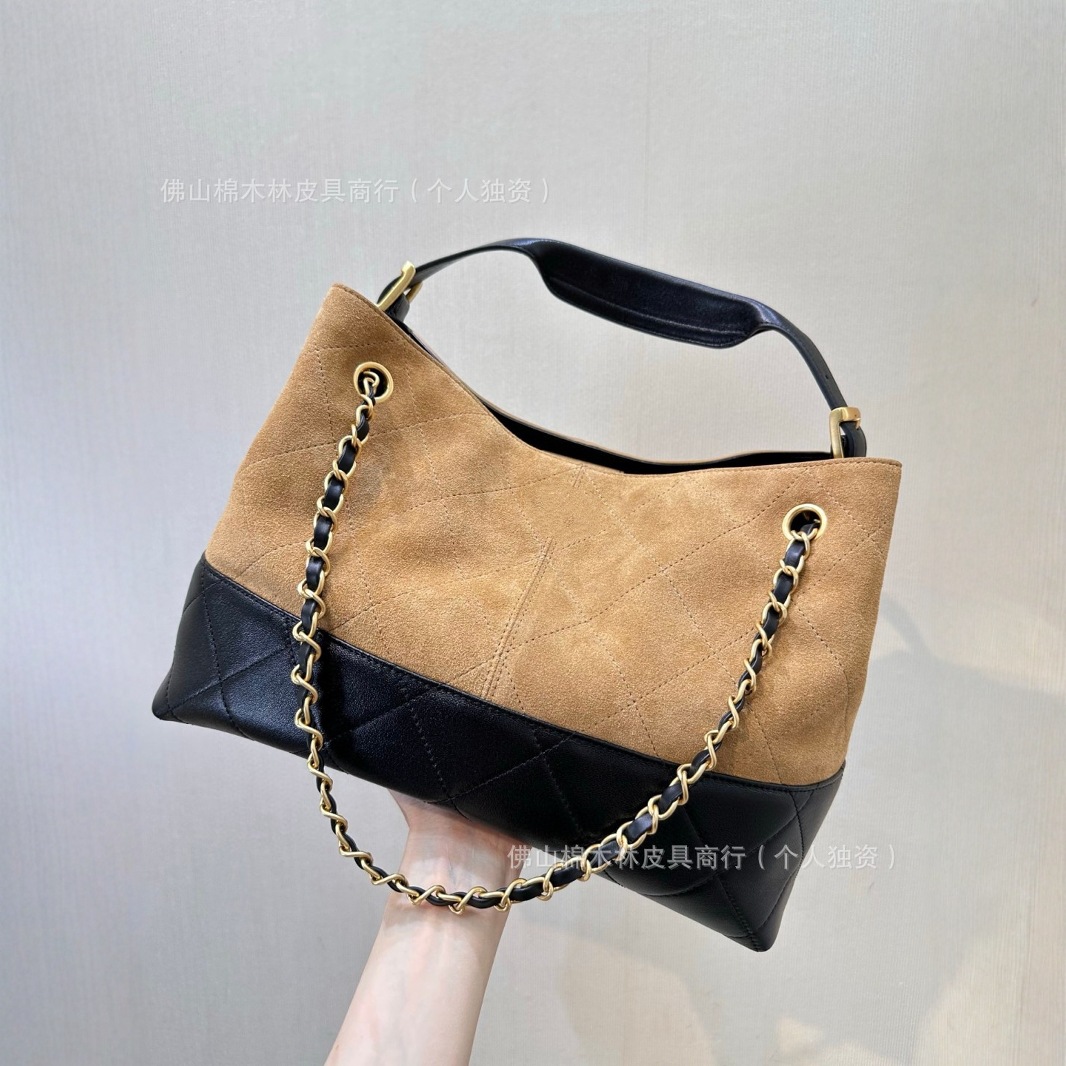 原厂皮25A小香风麂皮包hobo手工坊系列菱格链条复古手提单肩包女