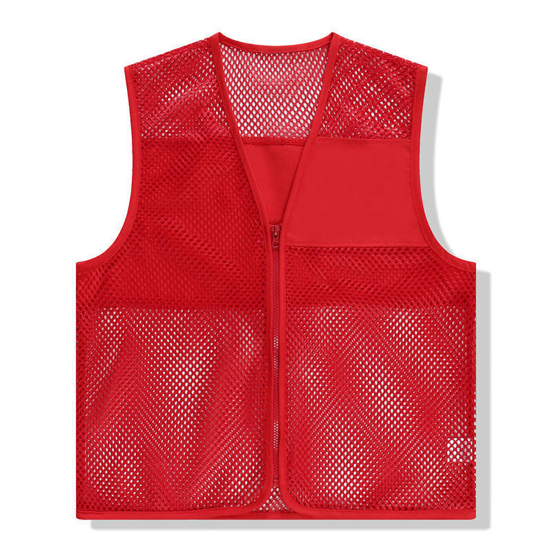 Hollow Mesh Vest Thin Volunteer Loose-Fitting Supermarket Charity Event Promotional Jacket Trendy Brand