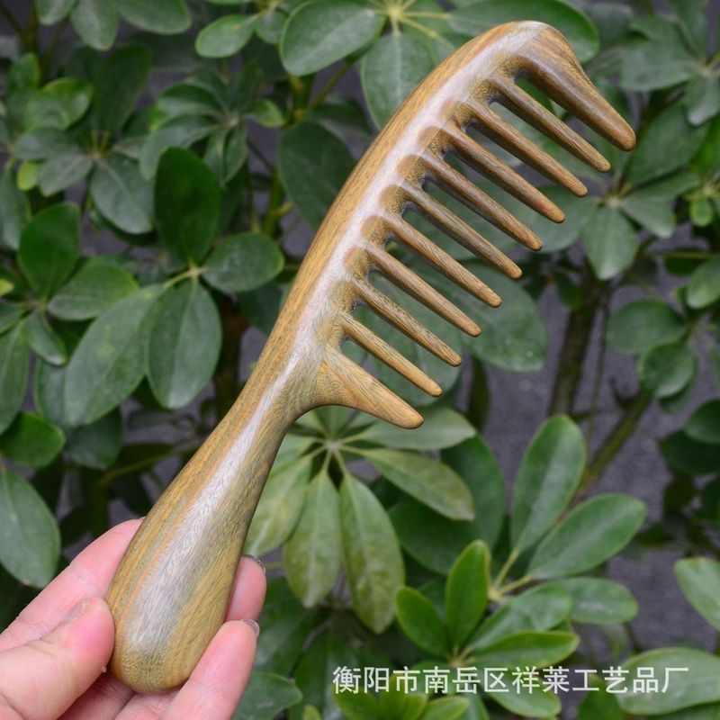 広い歯の櫛の黒檀の木の櫛の天然の規格品の大きい歯のカールの櫛の長い髪の家庭の女性の頭部のマッサージの抜け毛を防ぎます。|undefined