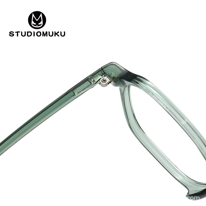 STUDIOMUKU madera fresco gafas polígono marco gafas marco decorativo liso gafas transparente marco gafas