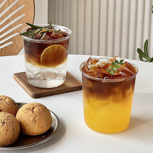 Simple Wide-mouth Ice American Coffee Cup Lightweight Glass Hand Hanging Ear Latte Cup Tea Cup Cold Drink Drinking Cup