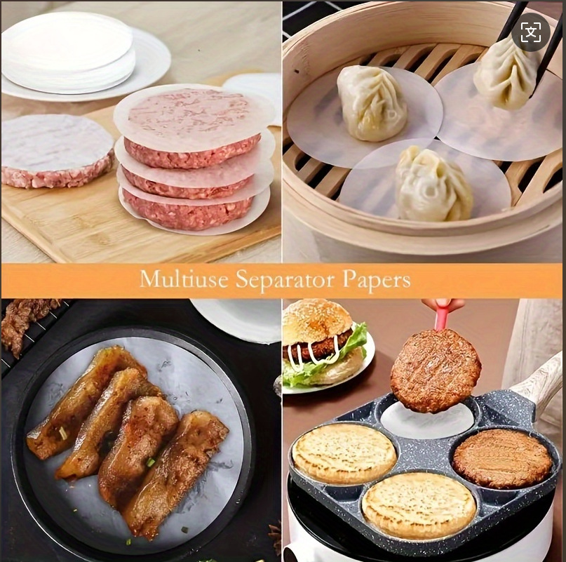 Papel de hamburguesa de calidad alimenticia pulpa de tronco cuadrada redonda gruesa de doble cara aceite de silicona antiadherente esterilla de papel de pastel de carne image 4