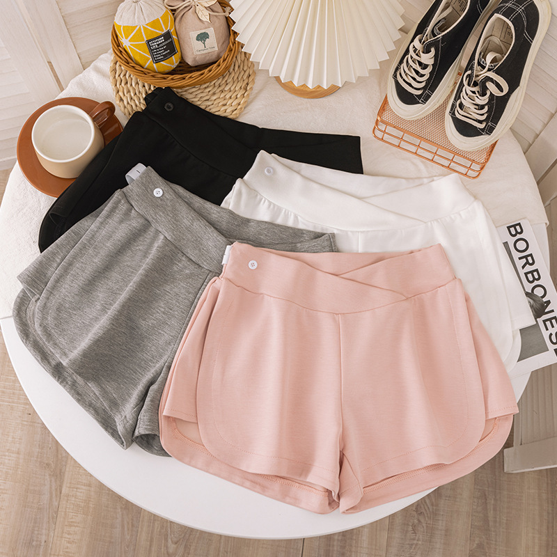 Pregnant Women's Shorts Summer Outer Wear Fashionable Thin Low Waist Three-point Loose Air Layer Sports Leggings Summer Pants