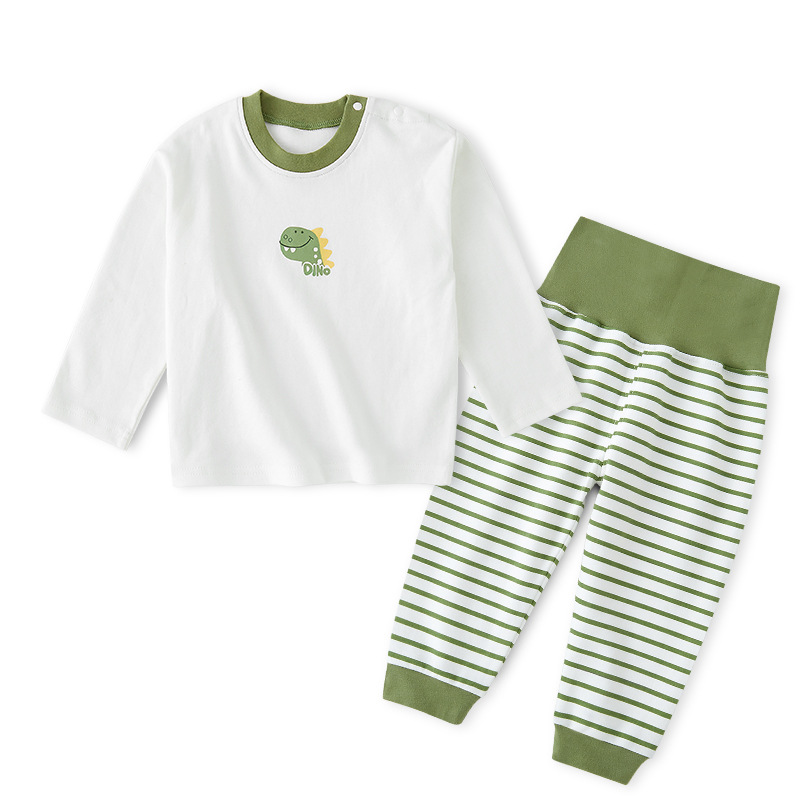 흰색 바탕에 공룡 + 줄무늬 육군 녹색