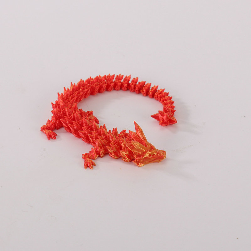 3Dプリント玩具クリスタルドラゴン、可動関節一体成型装飾置物、神龍トレンディグッズ、越境専用|undefined