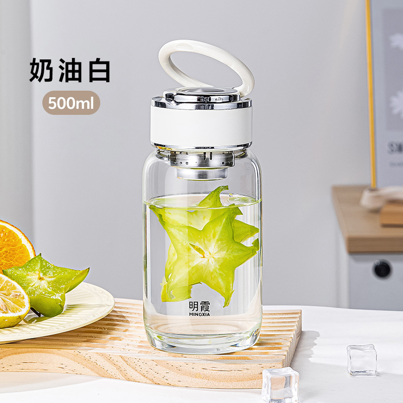 Mingxia 単層高ホウケイ酸塩 INS スタイルガラスミニティーカップホームウォーターカップハンドル付き卸売カスタマイズ|undefined