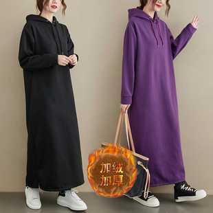 Real shot 2024 autumn and winter new fashion temperament thick long sleeve loose slim dress