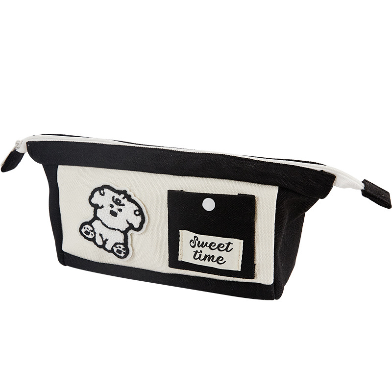 Bolsa de lienzo simple de gran capacidad para estudiantes de primaria encantadora caja de papelería Capibara niñas de secundaria secundaria bolsas de papelería para niños