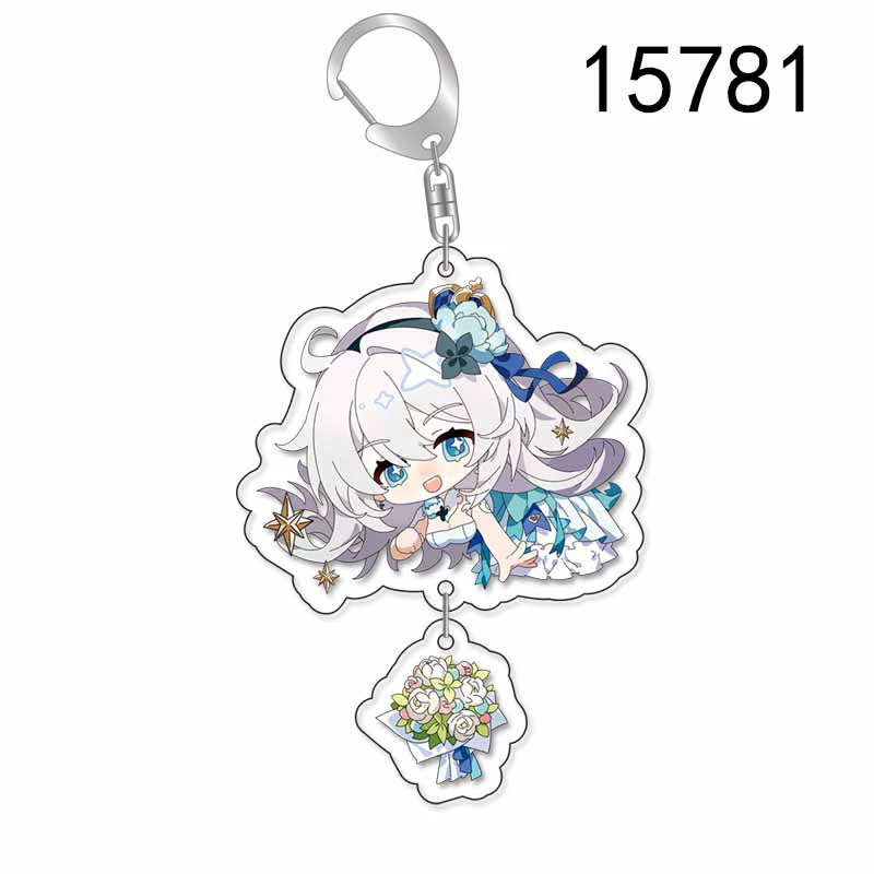 Acrylic Keychain Doujin Collapse 3, Chibi Pendant with Dangle Charm, 5.5 cm