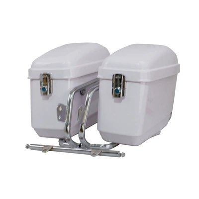 Motorcycle trunk: Device, Side Box, Machine Hanging Box - white-with-stand