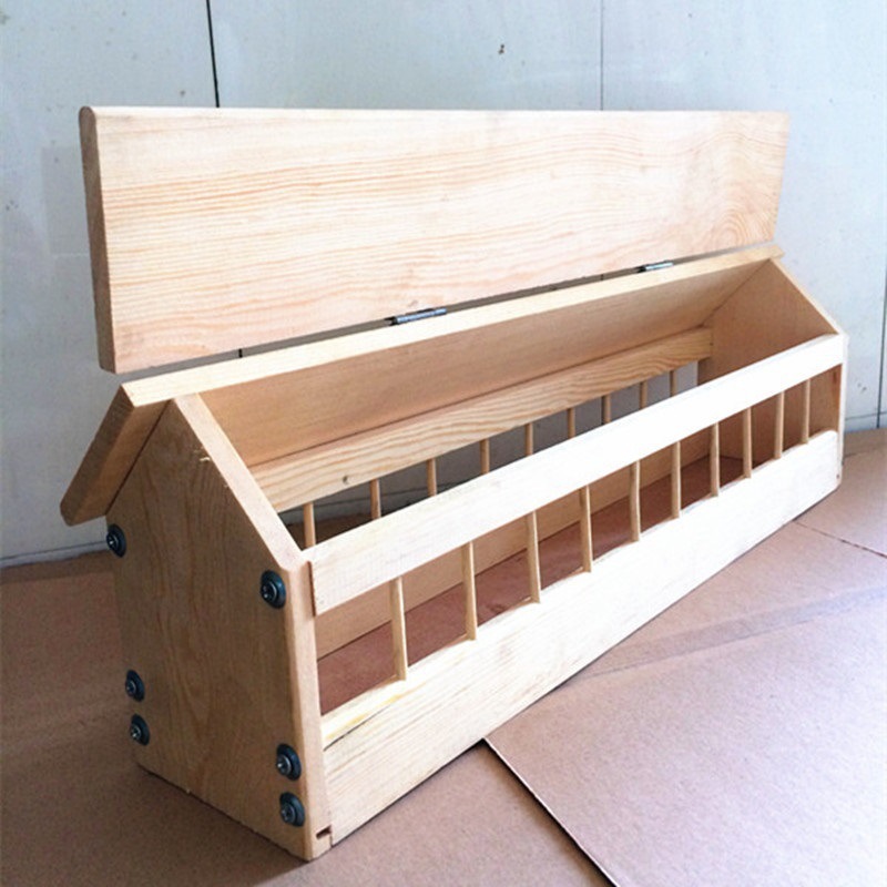 Suministros para palomas, ranurado, ranurado para palomas, suministros para palomas, tapado, comedero para alimentos, utensilios para evitar espolvorear, utensilios para palomas, comedero para alimentos, madera maciza