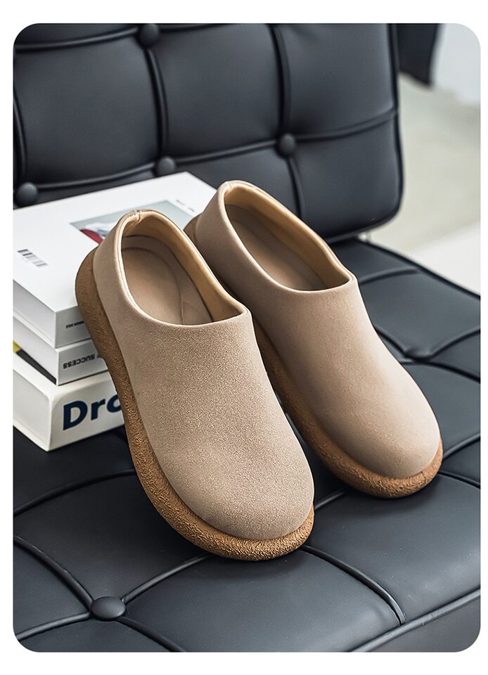 Dép sandal nam bít mũi da PU đế dày chống trượt kiểu lười xỏ chân — Màu nâu, màu be, màu đen chi tiết 19