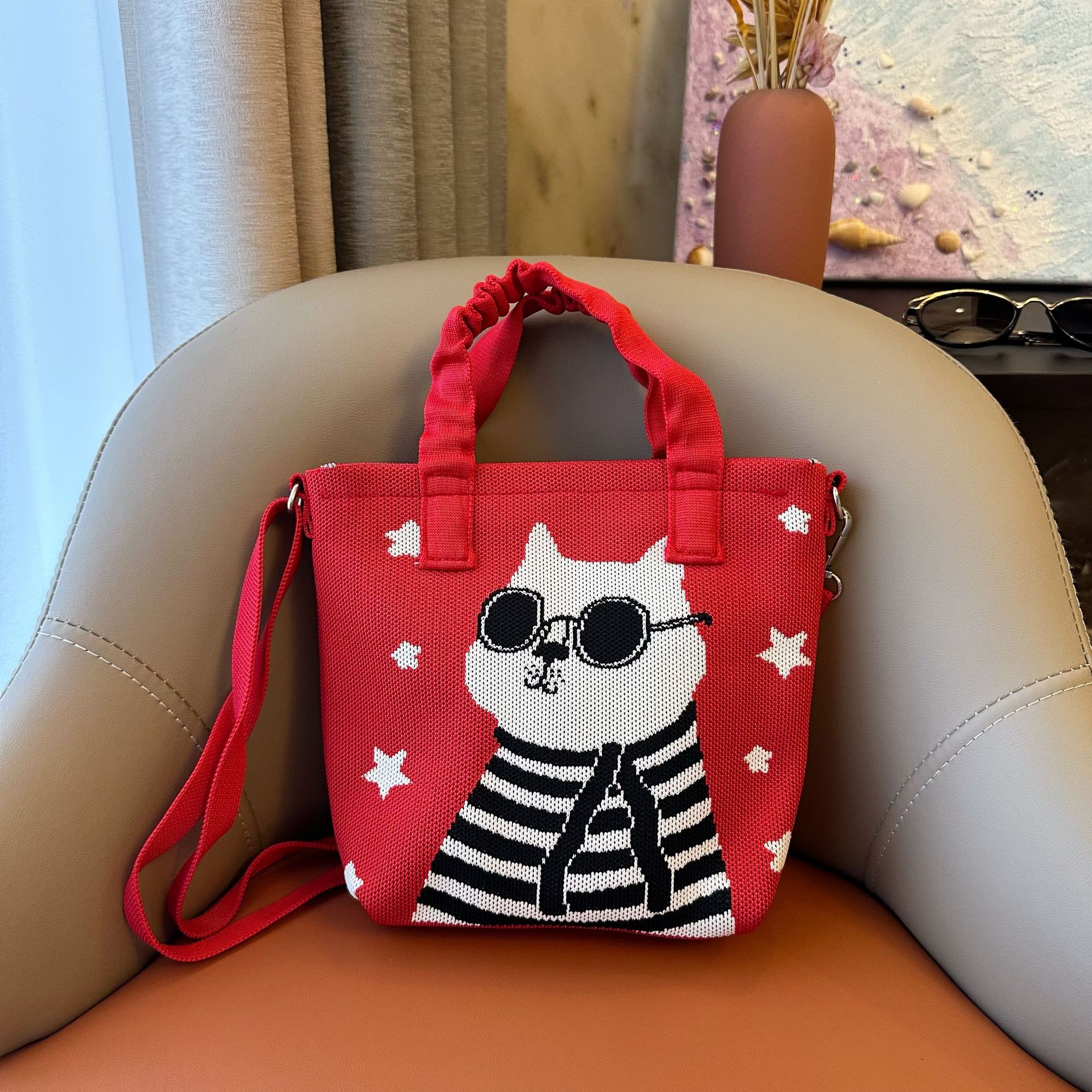 Nueva serie coreana lindos bolsos de mano de bolsos de pequeño diseño universal bolsos de punto de gran capacidad bolsos de hombro image 17