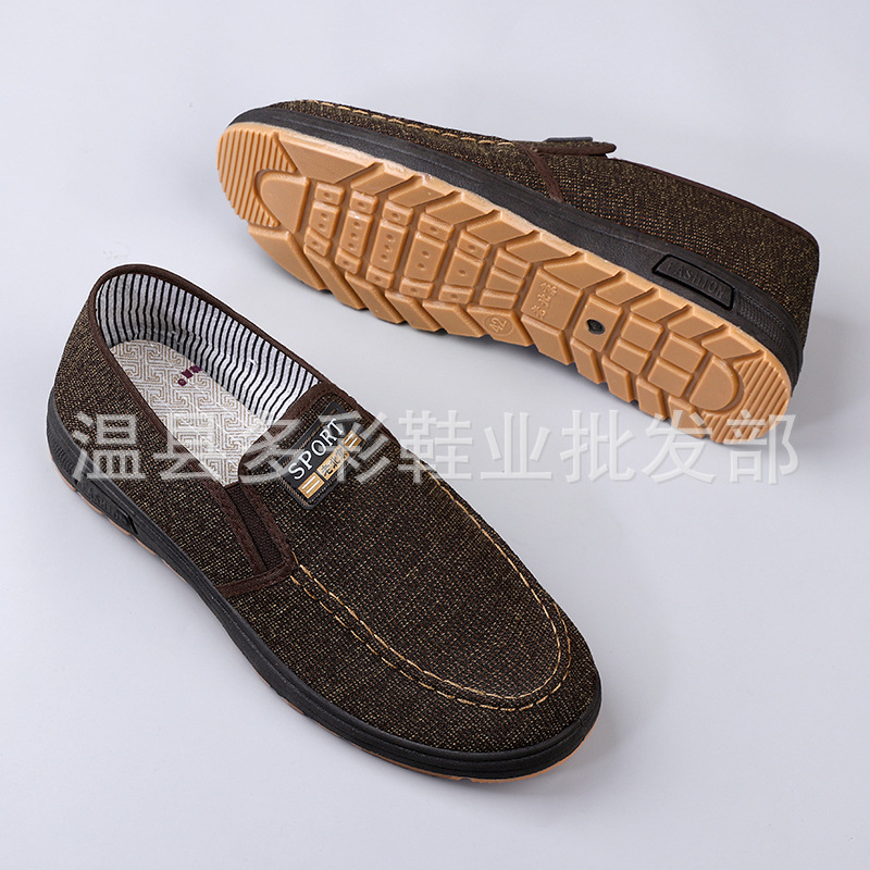 一件代发春秋透气老北京布鞋一脚蹬休闲布鞋鞋帆布鞋中老年散步鞋