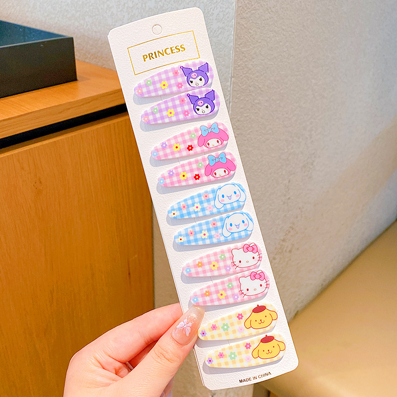 Clip de cabello auténtico para niños, clip de cabello rotos para chicas, clip de cabello no dañado, tarjeta de cabello de fresa, cartón de dibujos animados, clip de cabello lateral para bebés.