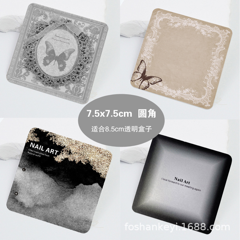 Internet Celebrity Japanese Original Retro Butterfly Hand Letter Internet Celebrity Wearable Nail Photo Background Cardboard Display Card Manicure Tool Internet Celebrity Japanese Original Retro Butterfly Hand Letter Internet Celebrity Wearable Nail Photo Background Cardboard Display Card Manicure Tool