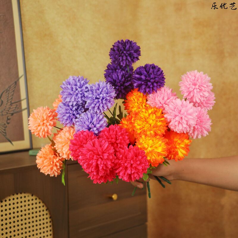 5 Small Scallion Heads, Simulated Colorful Illustration Ornaments, New Autum Retro French Style Home Ornaments