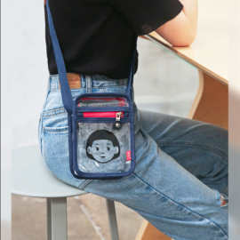 厂家批发休闲单肩包pvc透明斜挎包男女头像印花购物包