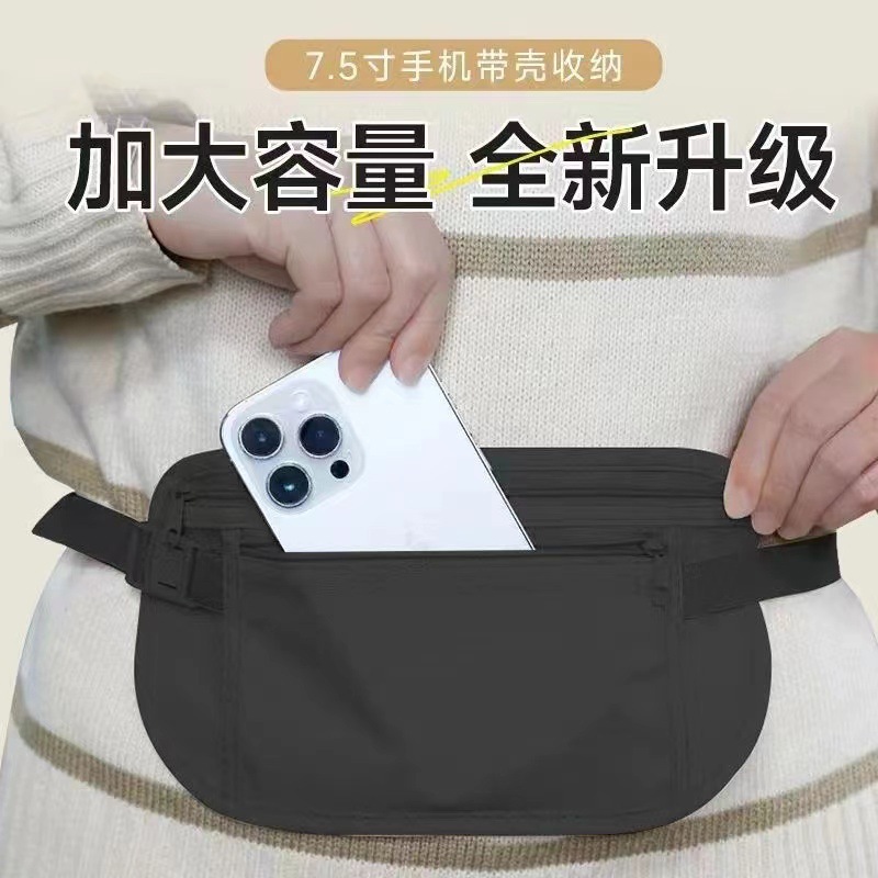 Anti-Theft Waist Bag, Personal Invisible Anti-Theft, Overseas Travel Sports Passport Bag, Travel New Men's and Women's Crossbody Bag