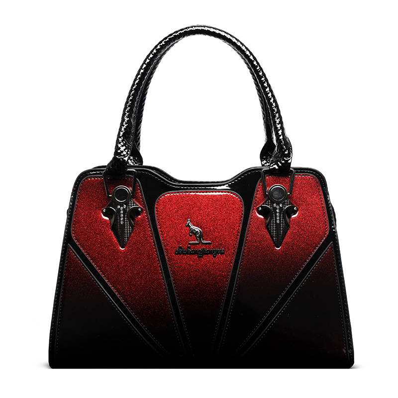 Cross-border 2024 nuevo estilo europeo y americano de alto nivel atmósfera bolsas de mano de mujer lacadas empalmadas bolsas de hombro de mujer