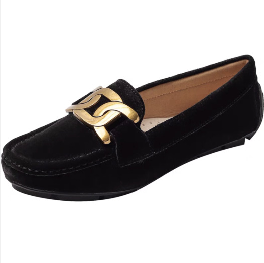 Zapatos de guisantes de fondo plano para mujer 2025 nuevo estilo primavera y verano zapatos de música de fondo suave de todo fósforo zapatos de plataforma zapatos de un pie zapatos individuales para mujer