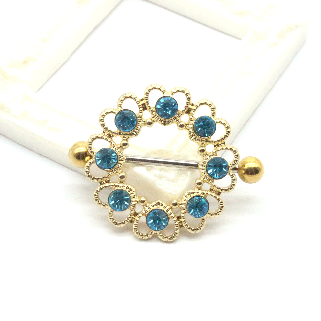 Golden physiological piercing heart shaped, European style