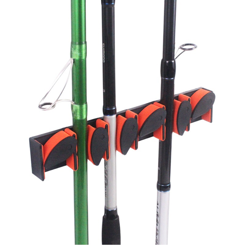 Hebilla rápida Luya Rod rack estante de exhibición estante de la barra de pesca Rod clip de la barra de pesca rack conveniente colección caña de pescar almacenamiento montado en la pared vertical