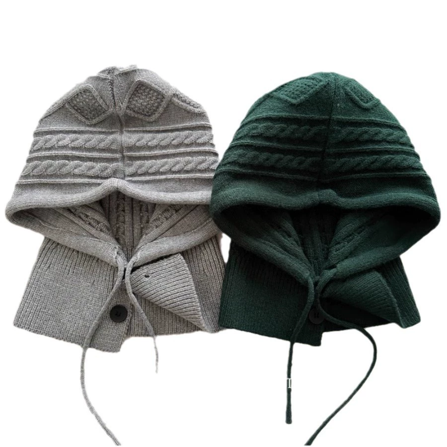 Retro winter keep warm scarf, woolen knitted hat, for beloved
