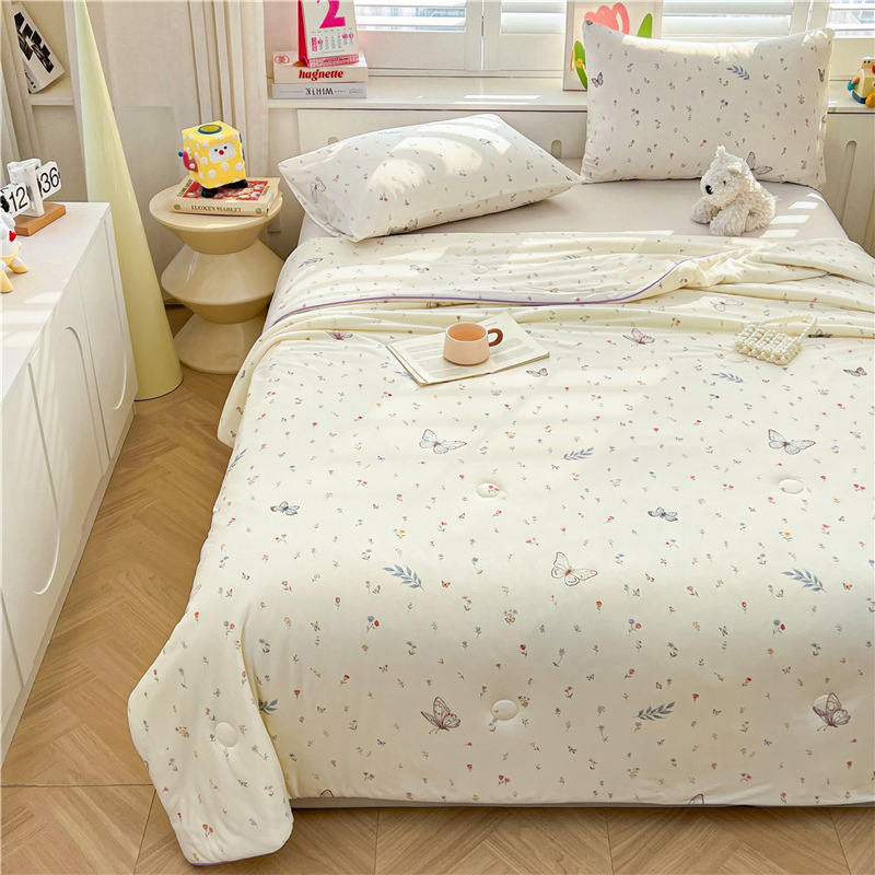 A級ベビー・マタニティグレード大豆繊維ニット綿夏用掛け布団、洗濯機で洗える夏用子供用薄掛け布団、ギフト用エアコン掛け布団