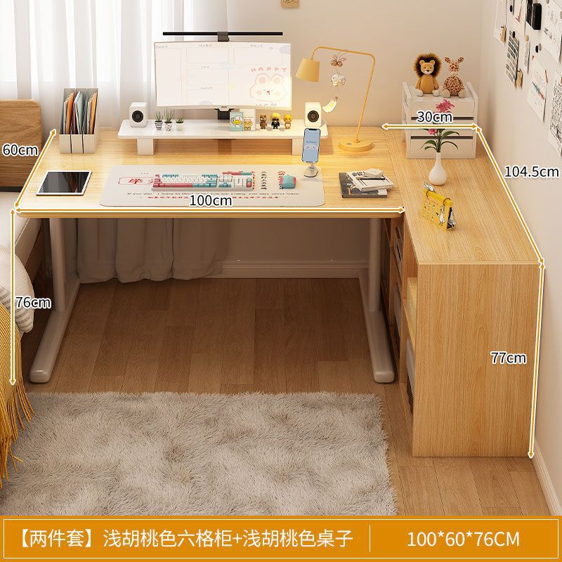 Escritorio de computadora, escritorio, estantería, escritorio en casa para estudiantes, escritorio de oficina de aprendizaje para niños, dormitorio en forma de L, niñas
