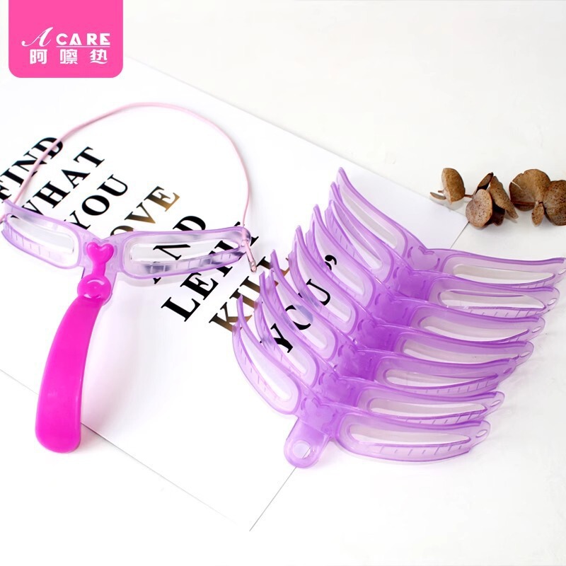 Free Shipping/Women's Handheld Eyebrow Stencil Symmetrical Aid Tool with Integrated Eyebrow Stickers for Beginners