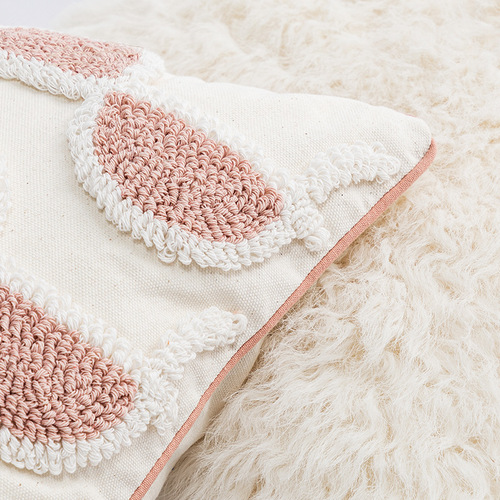 American light luxury tufted pillow, fresh pink ins style living room sofa bedside pillow model room bed and breakfast cushion